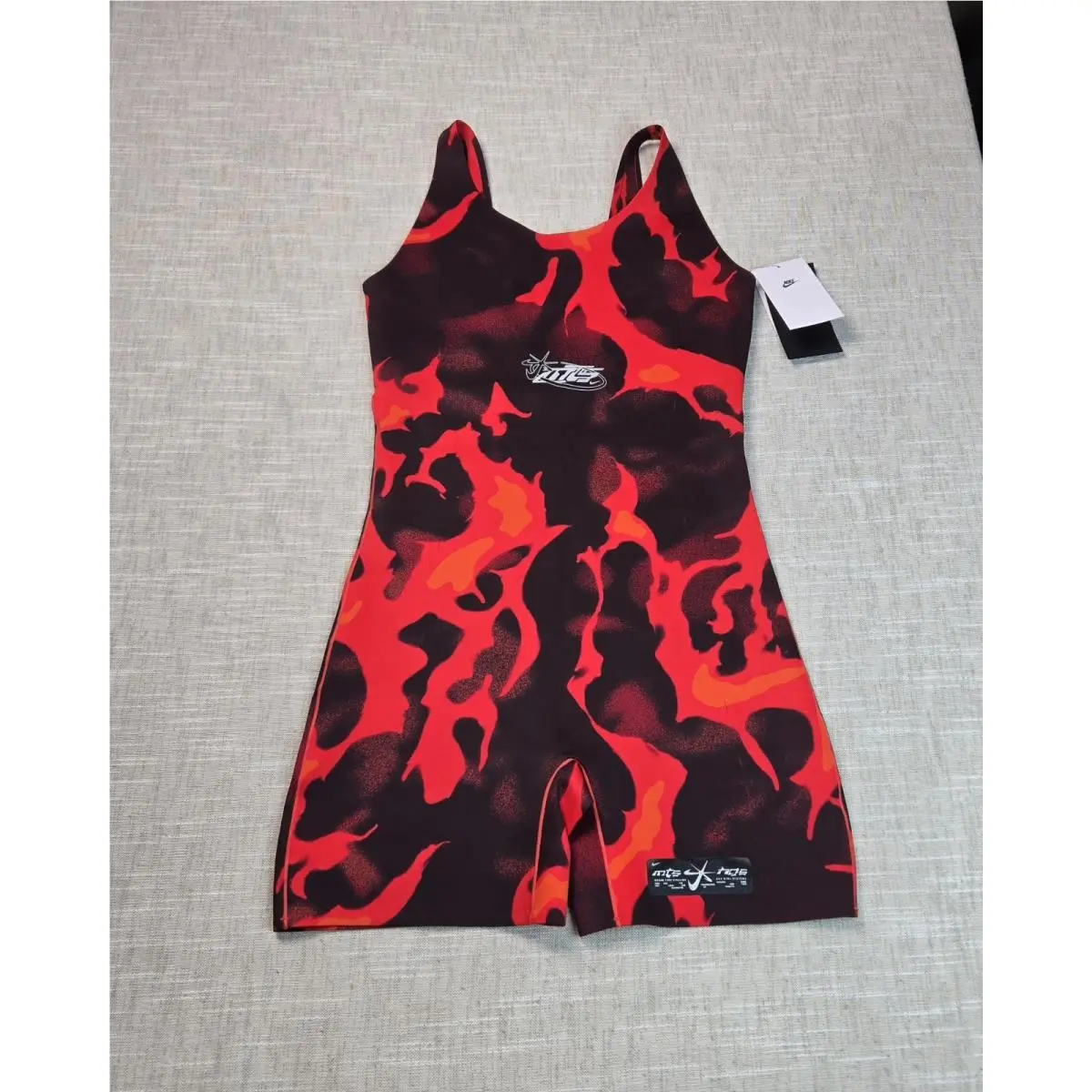 Nike X Megan Thee Stallion Mts Bodysuit Medium Womens Red Black Silver Slim Fit