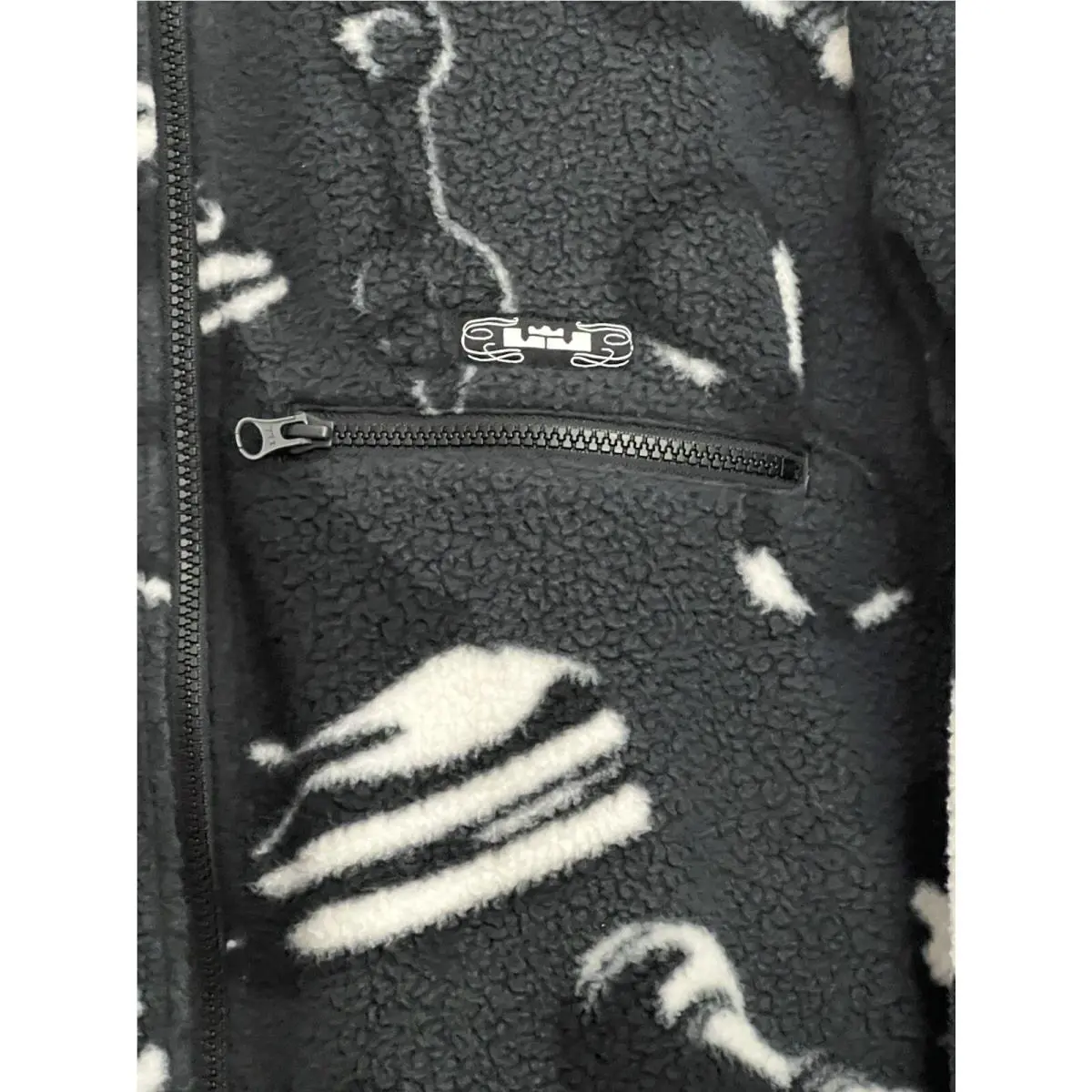 Nike clothing - Nike LeBron Print Fleece Jacket - DQ6126-070 - Smoke Grey (UPC: 196152871848) 2