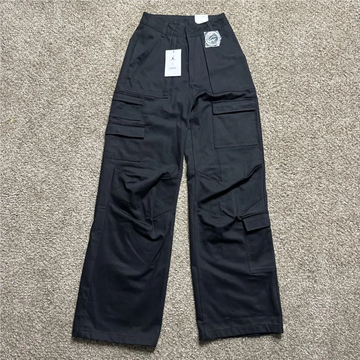 Air Jordan x J Balvin Woven Pants Womens 2 Baggy Black Cargo FJ6149 by Nike