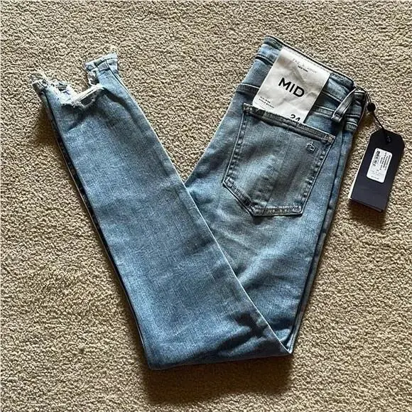 Rag Bone Cate Mid-rise Distressed Ankle Skinny Jeans in Thunderbird