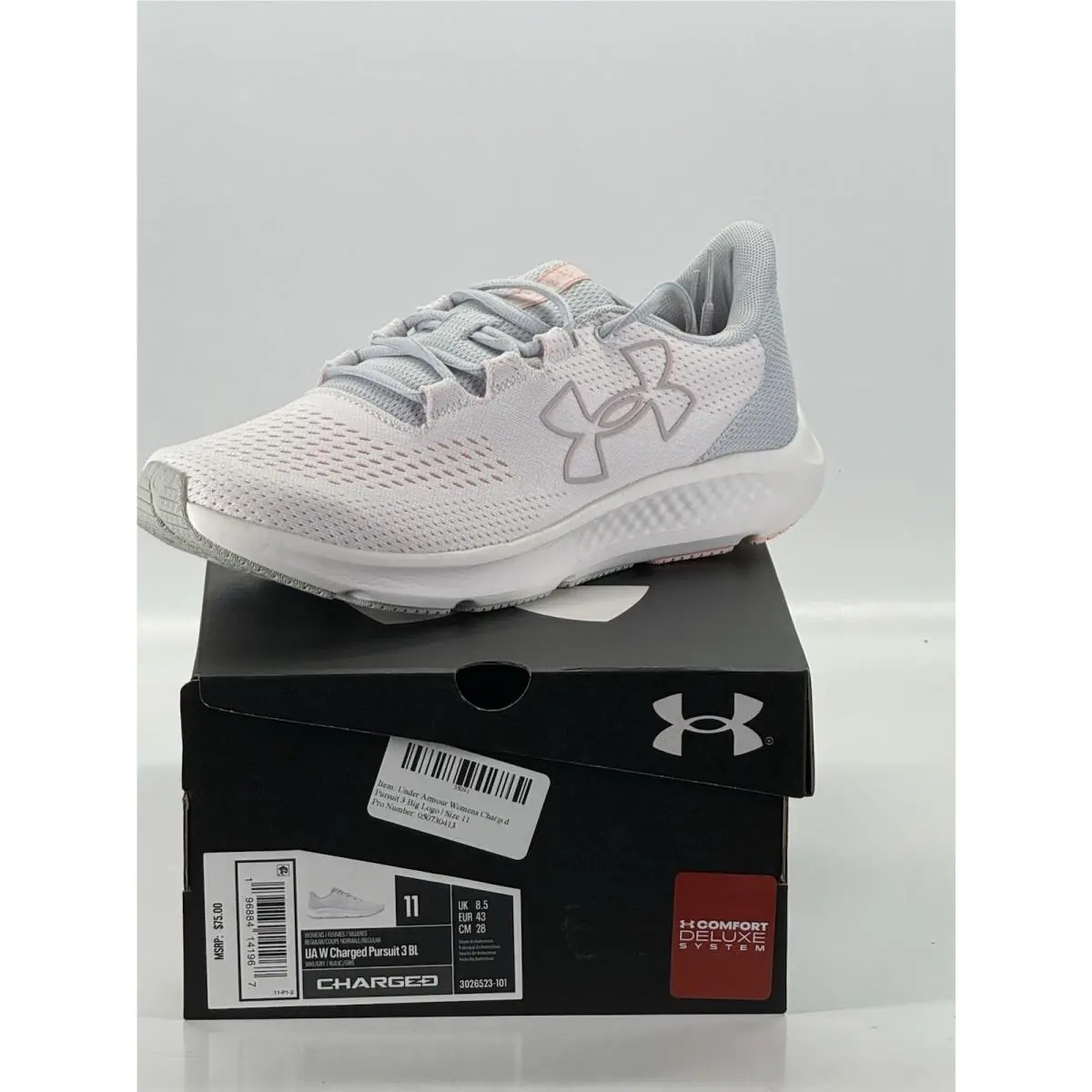Under Armour Women`s Charged Pursuit 3 Big Logo Size 11