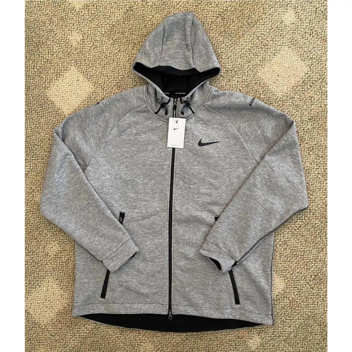 Nike Hoodie Jacket Therma-fit Full-zip Training Gray DD1878-010 Men`s Xxl