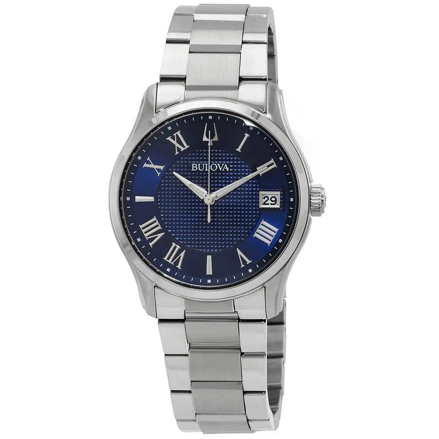 Bulova Men`s Wilton Classic Quartz Blue Dial Watch - 96B386