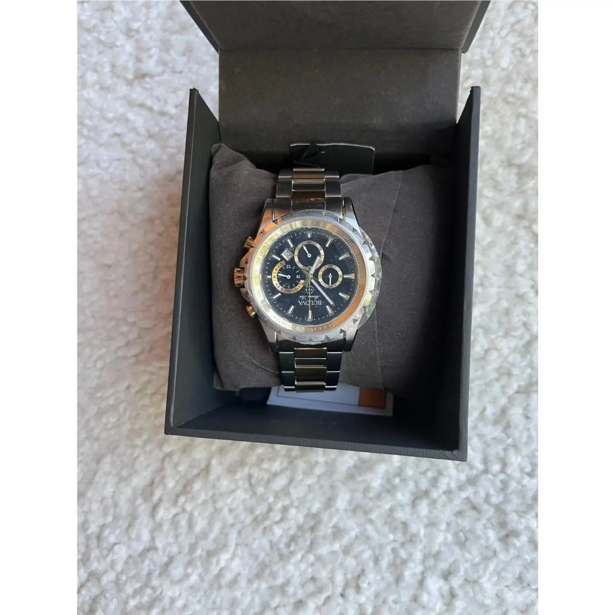 Bulova Two-tone Marine Star S-steel Chronograph Men`s Watch 98B433