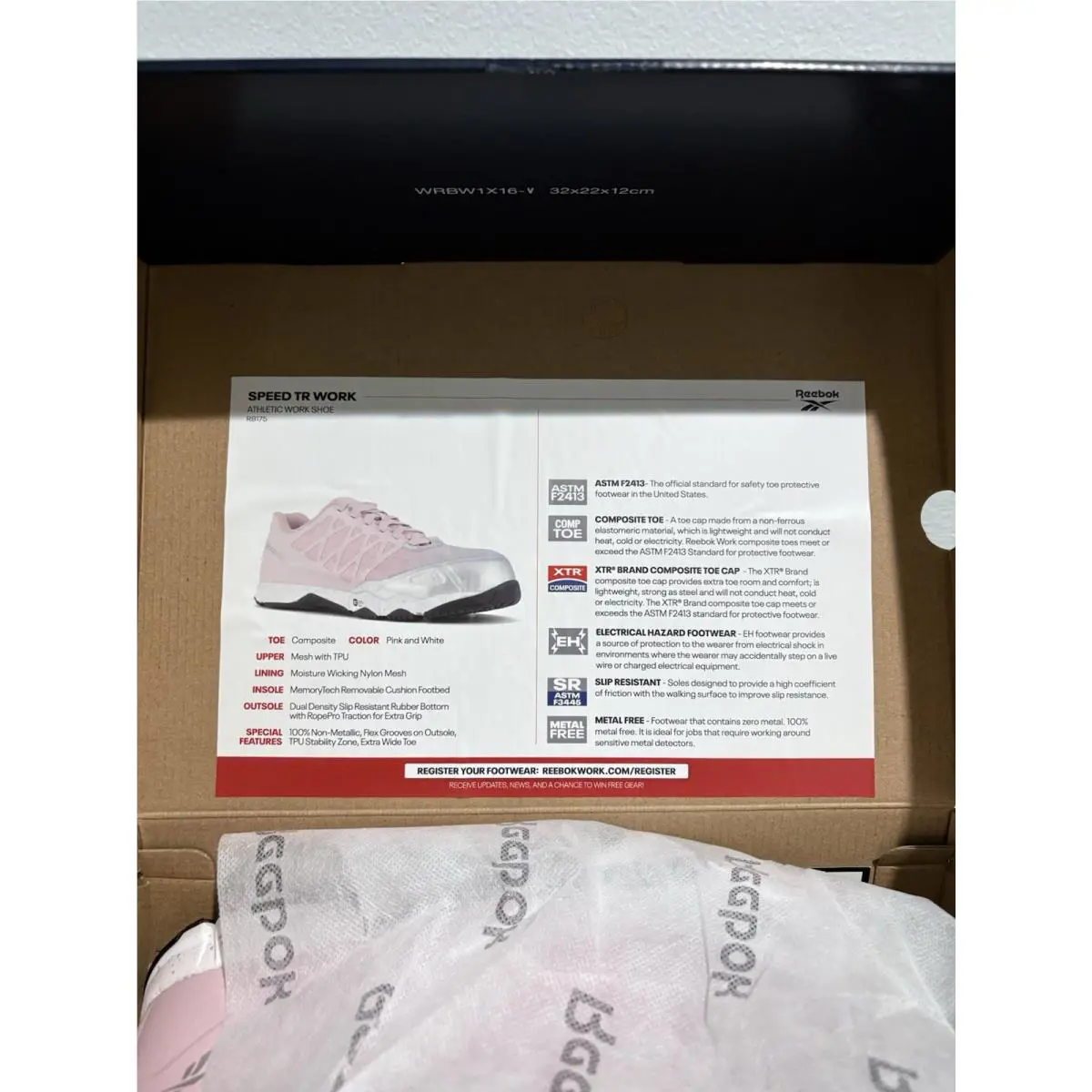 Reebok shoes - Reebok Athletic Work Shoe - Athletic Work Shoe - RB175 - Pink (UPC: 690774576681) 5