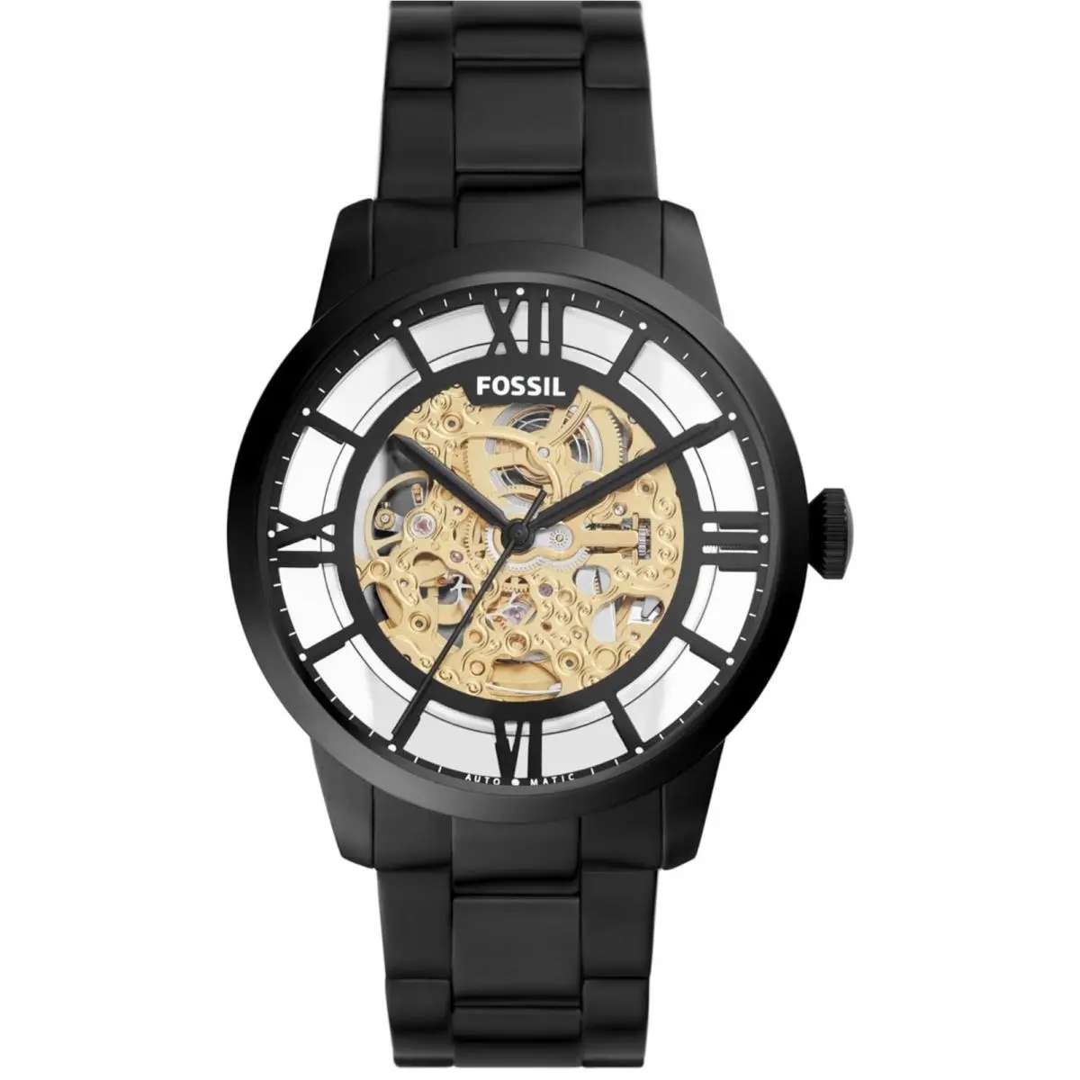 Fossil Mens Townsman Watch Stainless Steel Works ME3197 Auto See-through Back