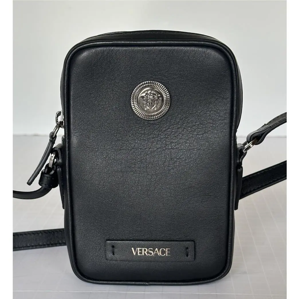 Versace Leather Medusa Biggie Small Phone Crossbody Bag 1006192 Italy