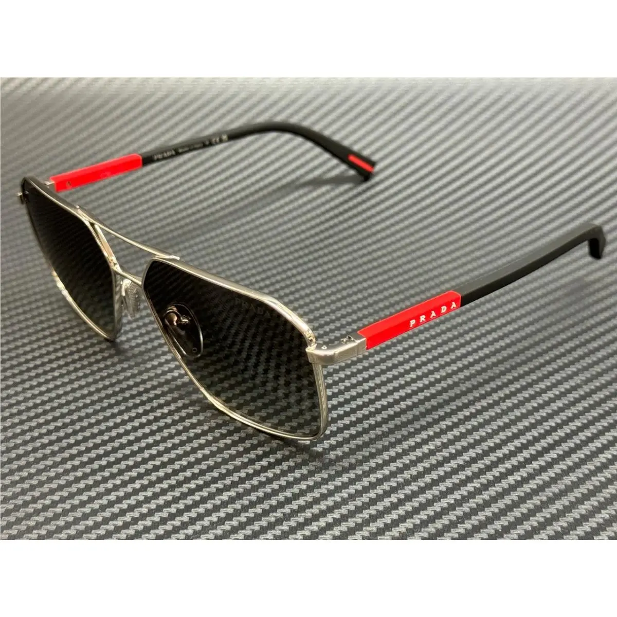Prada Linea Rossa PS A50S 1BC02M Silver Grey Gradient Men`s 60 mm Sunglasses