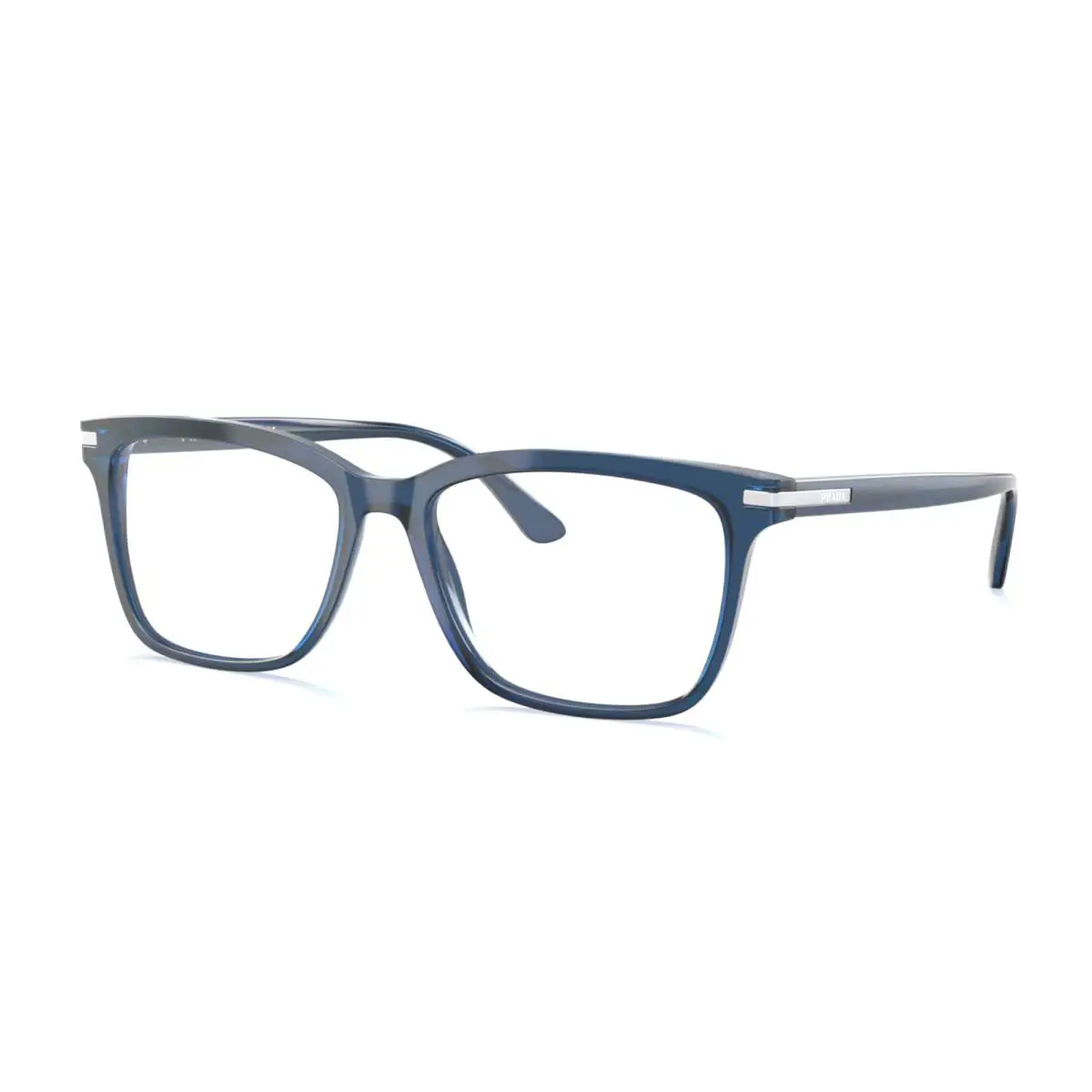 Prada Rx-able Eyeglasses Vpr 14W 08Q-1O1 54-18 Blue Crystal Silver Frames - Clear, Frame: Blue Crystal, Lens: Demos with Imprint