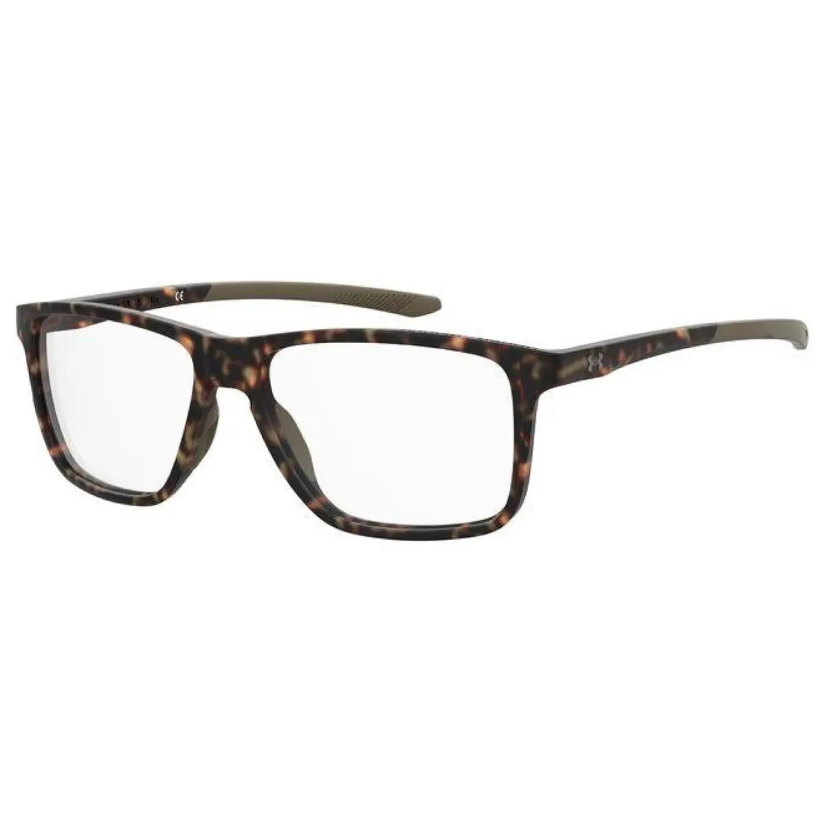 Under Armour Men`s Matte Havana Rectangle Eyeglass Frame - UA5022 0N9P 00