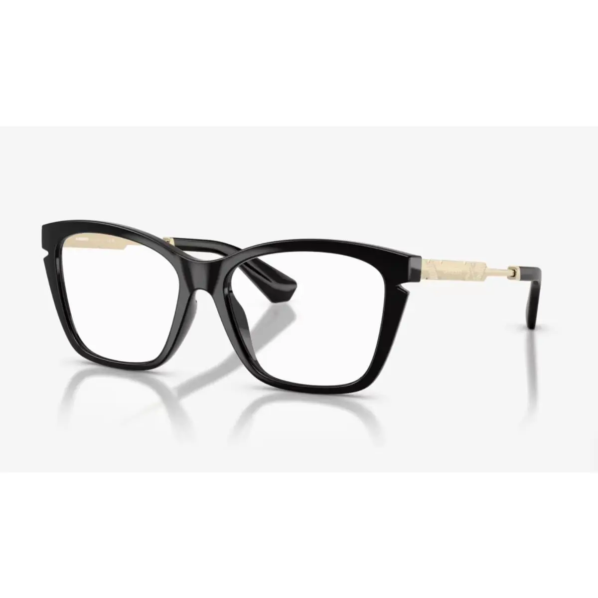 Burberry Eyeglasses B 2427-U 3001 54-16 140 Shiny Black Gold Frames