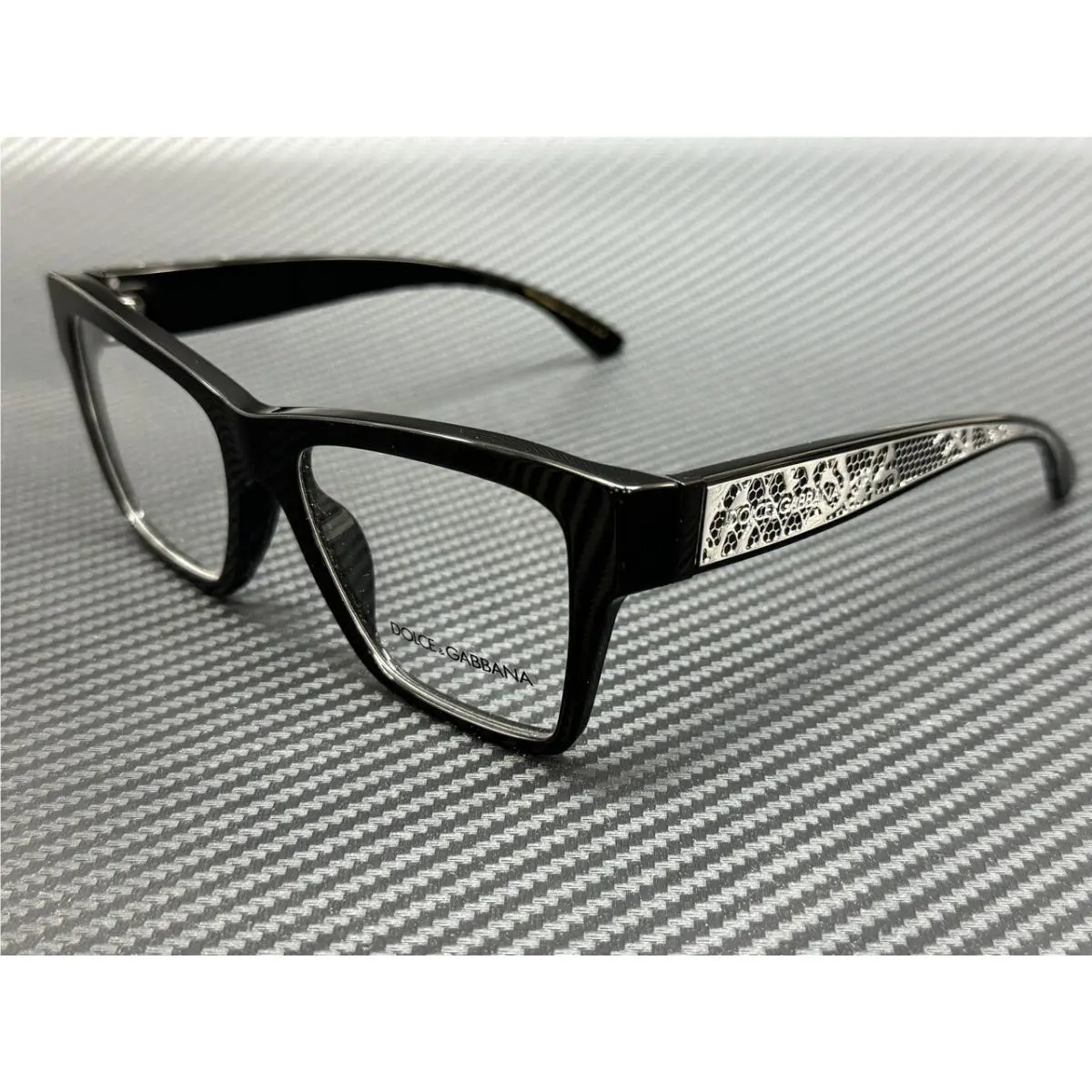 Dolce Gabbana DG3411 501 Black Silver Women`s 54 mm Eyeglasses