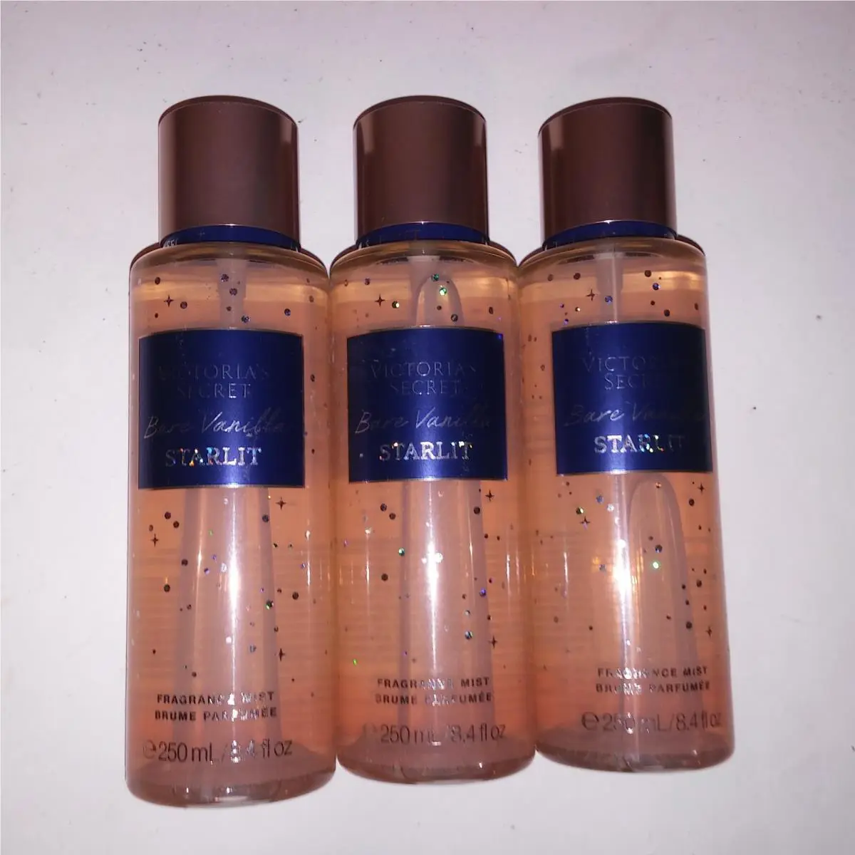 Victoria Secret Fragrance Spray Set of 3 Bare Vanilla Starlit Body Mist