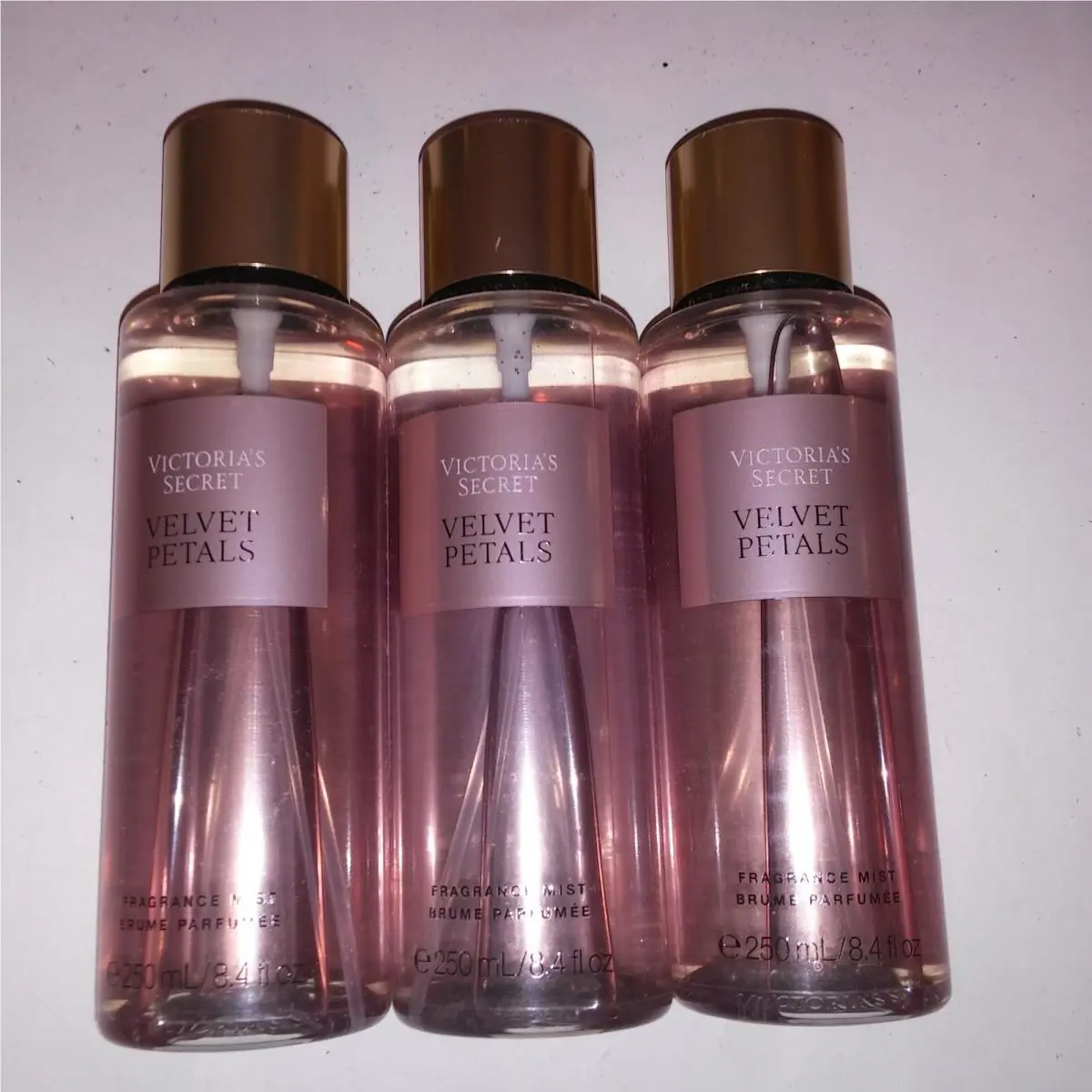 Set of 3 Victoria Secret Fragrant Mist Body Spray Velvet Petals Full Size 8.4oz