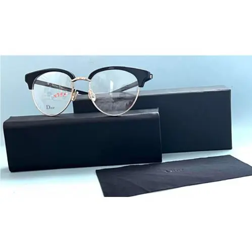 Christian  N058 Montaigne Lhf Round Black Frame Eyeglasses 42 by Dior