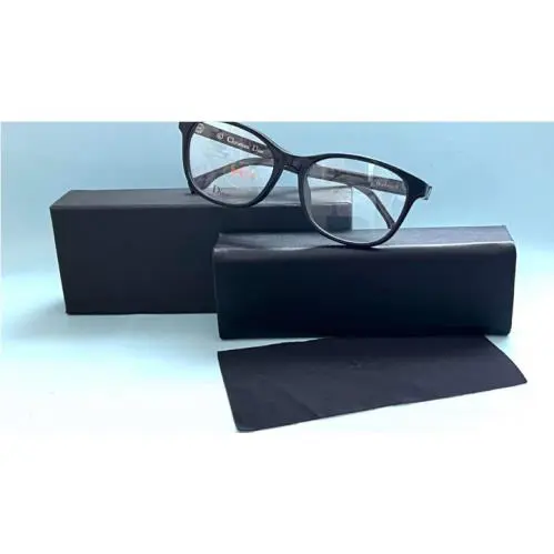 Christian  Etdile 2F 807 Rectangular Black Frame Eyeglasses 48 by Dior