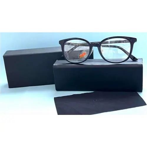 Christian Dior N057F 807 Round Black Frame Eyeglasses 38