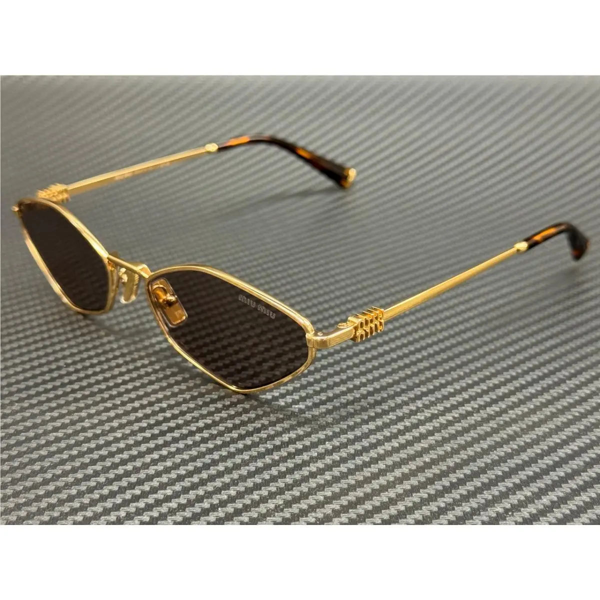 MU 56ZS 5AK20I Gold Purple Brown Women`s 56 mm Sunglasses by Miu Miu