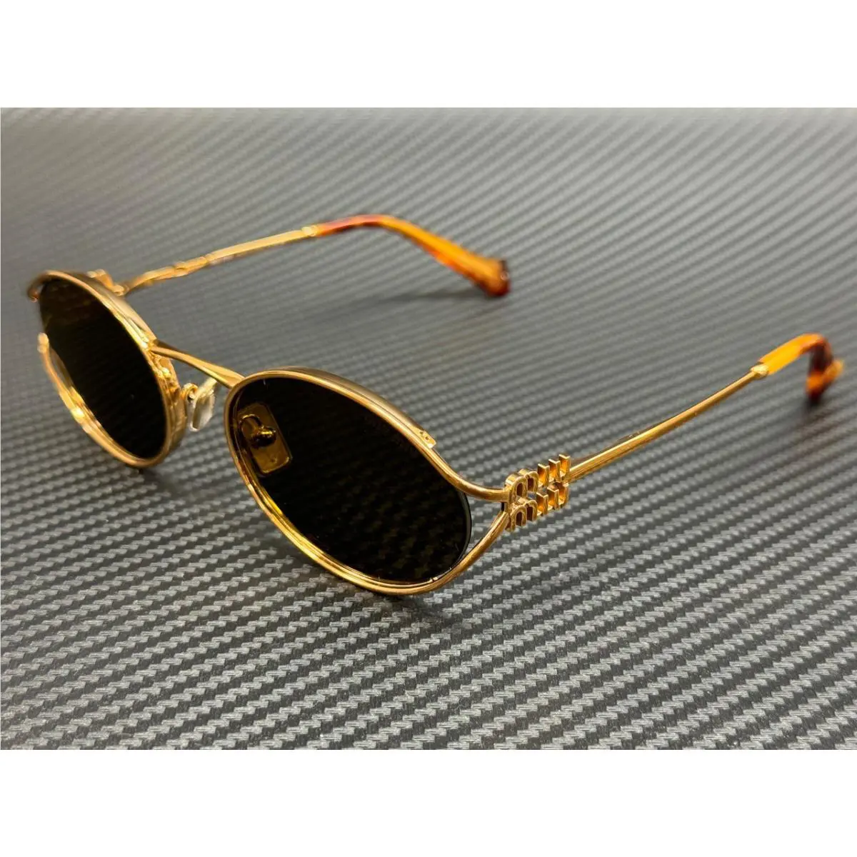 Miu Miu MU 52YS 7OE01T Brass Gold Brown Women`s 54 mm Sunglasses