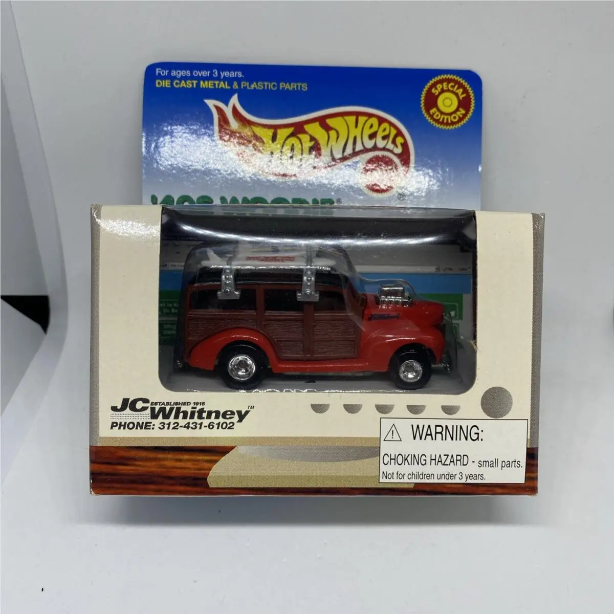1999 Hot Wheels JC Whitney `40s Woodie Red Special Edition Rare 23527 1:64 Mib