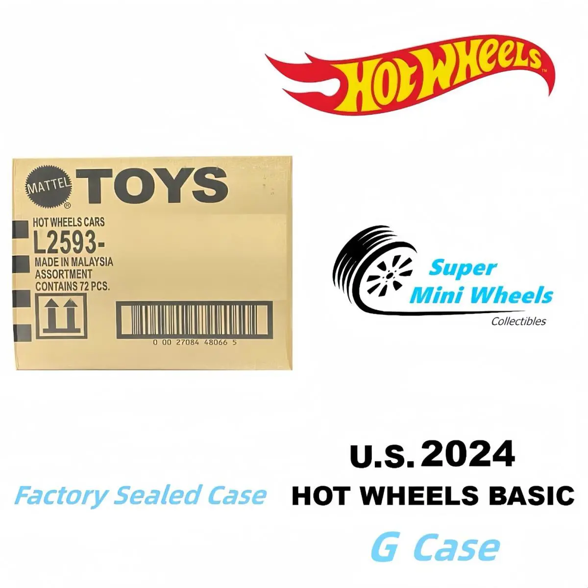 Hot Wheels Basic 2024 G Case 72 Pcs - Case