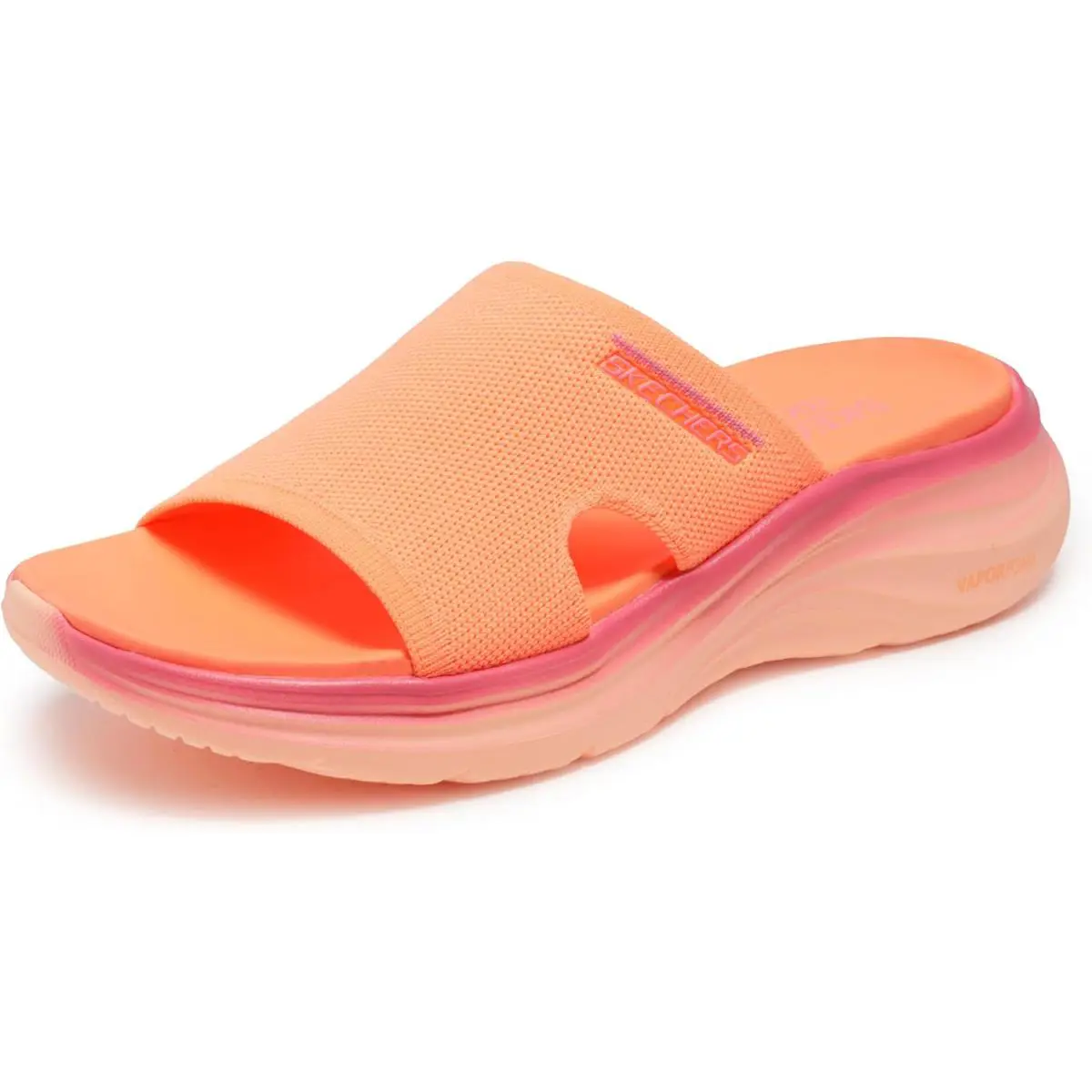 Skechers Women`s Vapor Foam-coastal Sunset Slide Sandal - Orange/Multi
