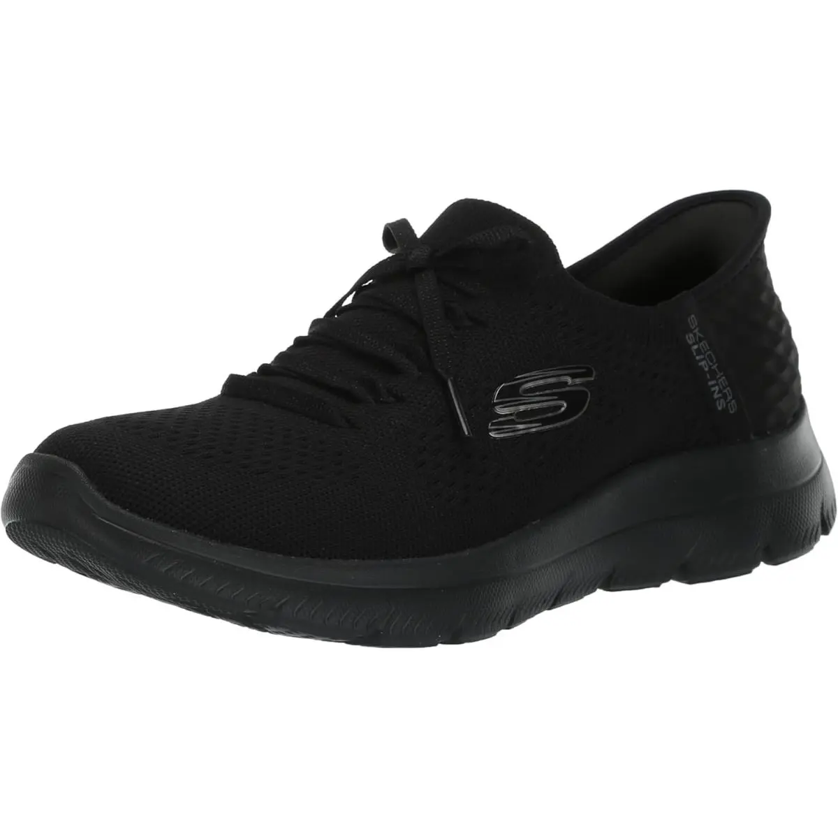 Skechers Women`s Hands Free Slip-ins Summits Sneaker - Black/Black=bbk