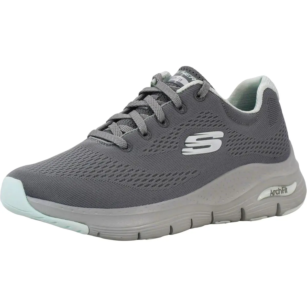 Women`s Arch Fit-sunny Outlook Sneaker Grey/Mint by Skechers