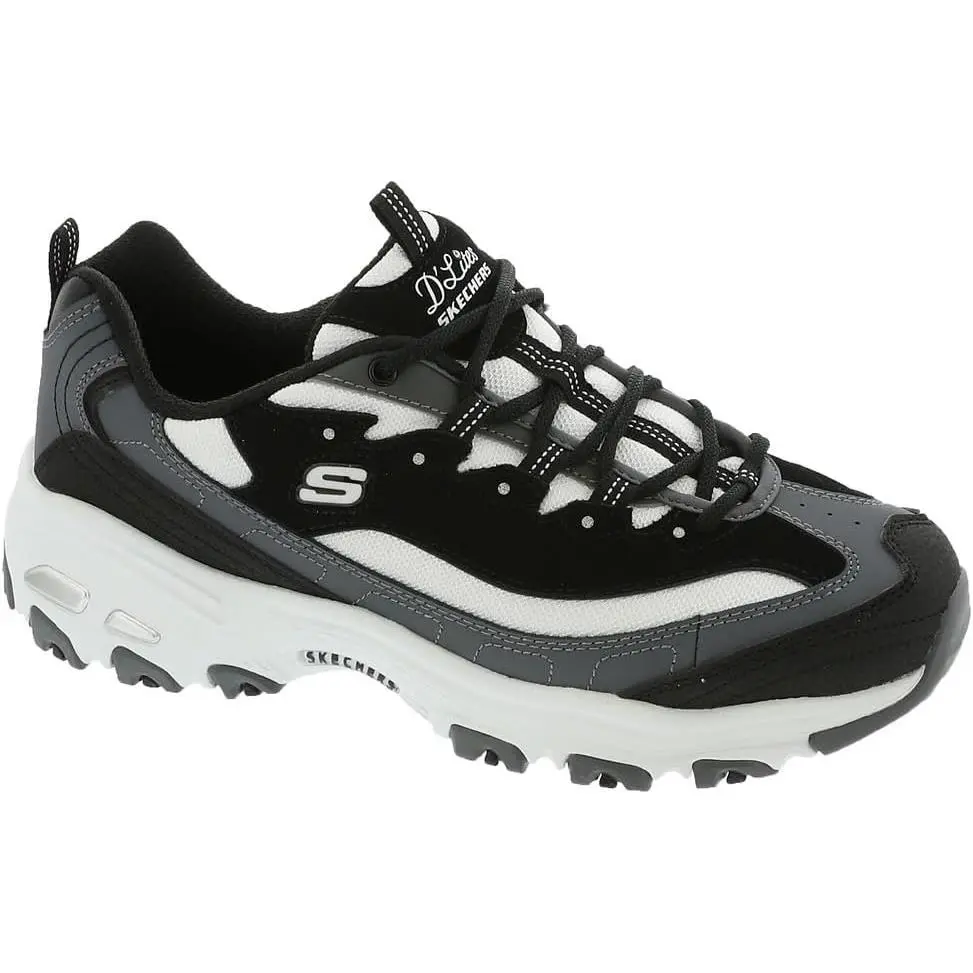 Women`s D`lites-popular Vote Sneaker Black/Grey/White by Skechers
