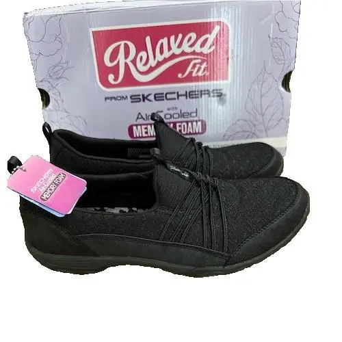Womans Sneakers Shoes Skechers Machine Washable Relaxed Infi-knity Black 8.5