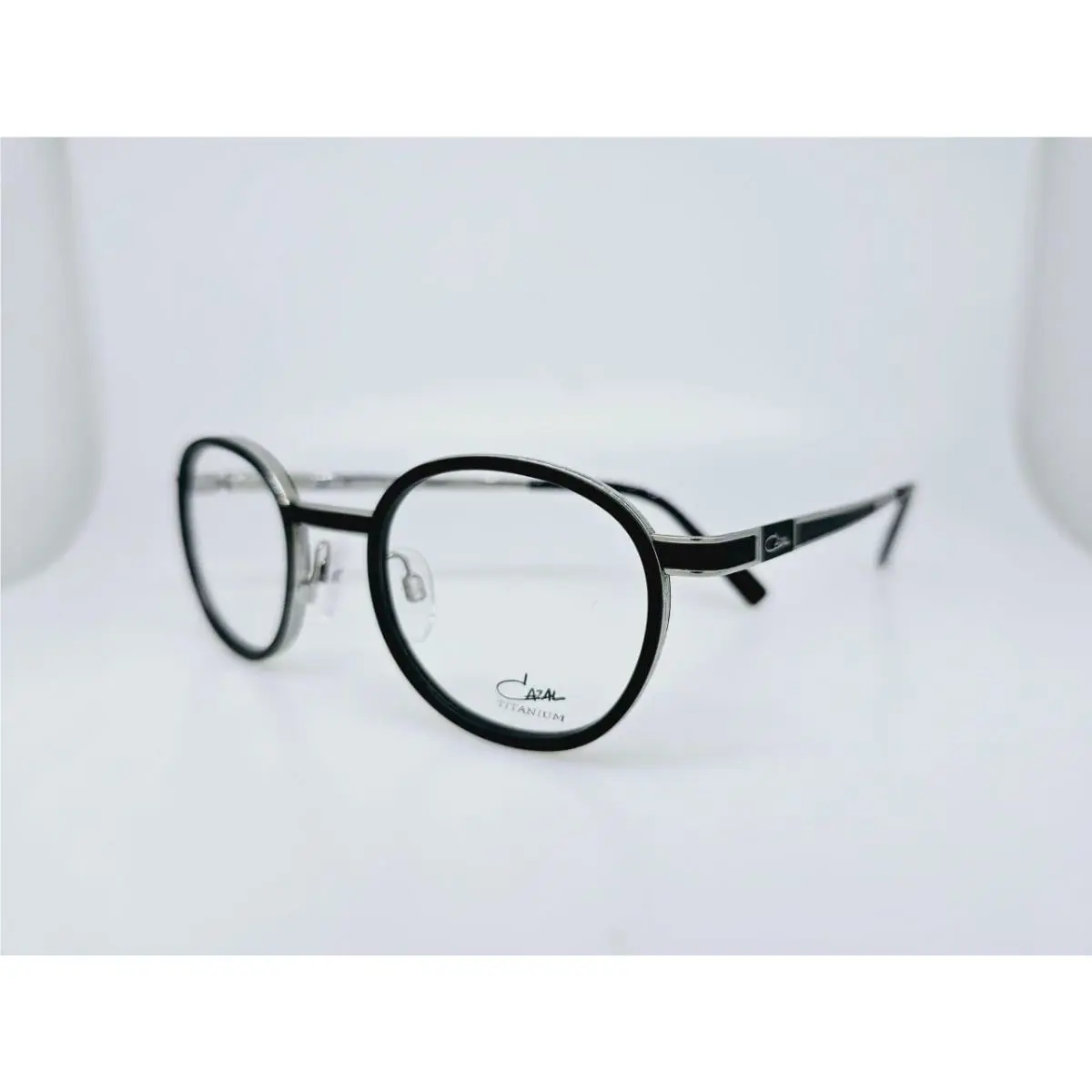 Cazal Prescription 6028 002 49MM Silver Black Frame with Clear Demo Lenses