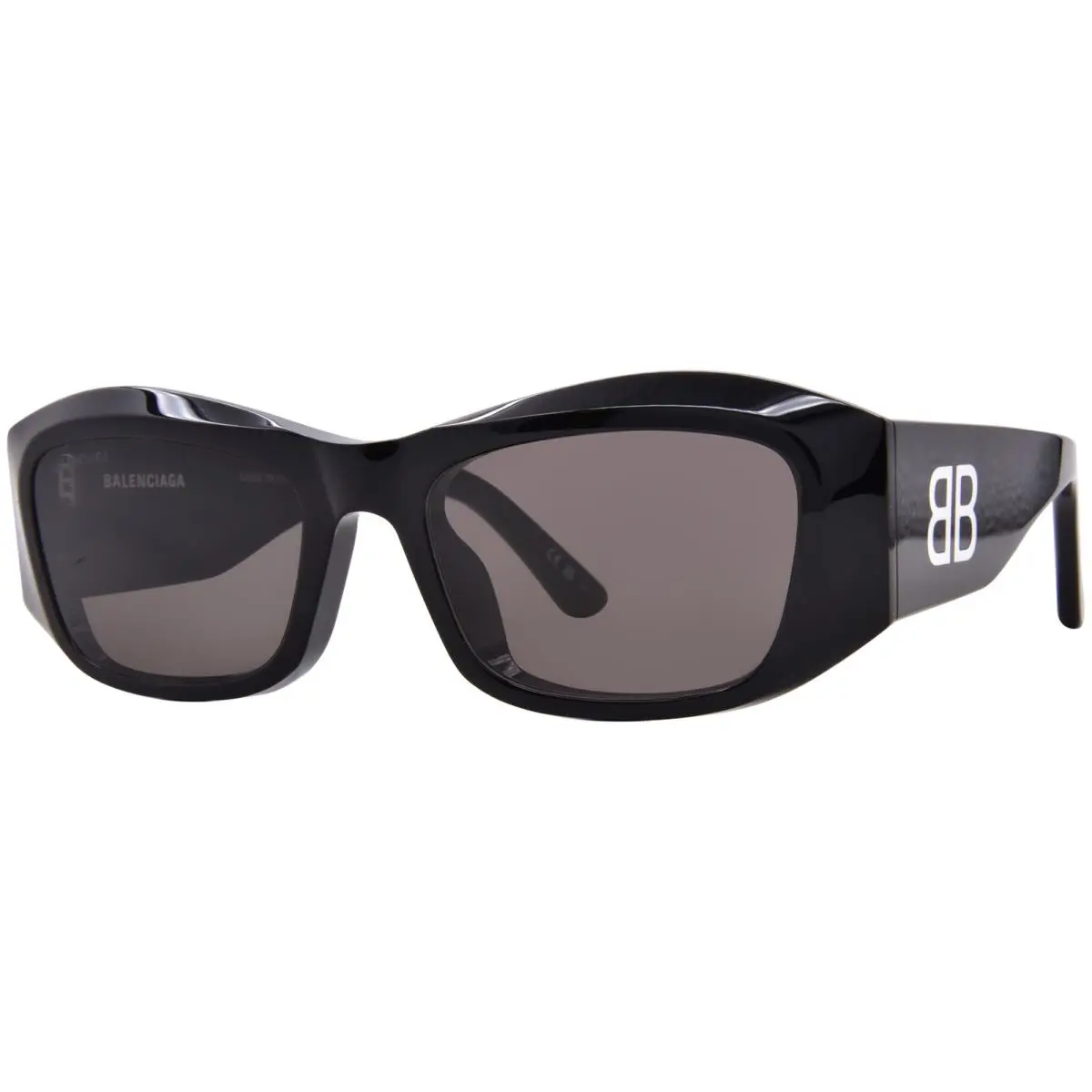 Balenciaga BB0397SA 001 Sunglasses Women`s Black/grey Rectangle Shape 54mm