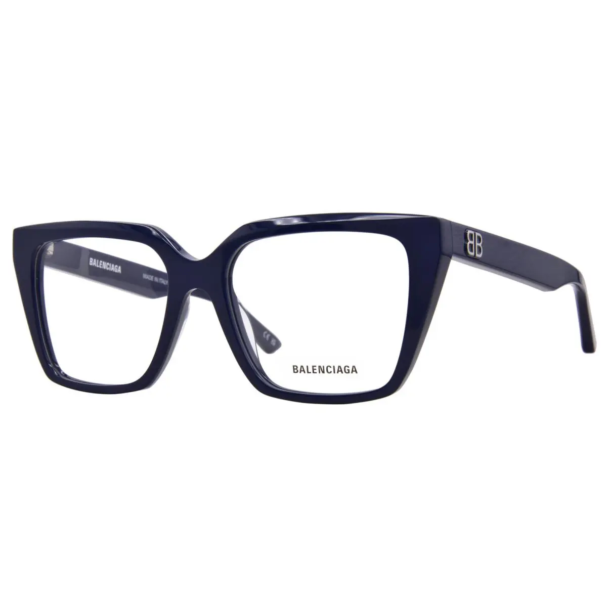 Balenciaga BB0130O 011 Eyeglasses Women`s Blue Full Rim Square Shape 53mm