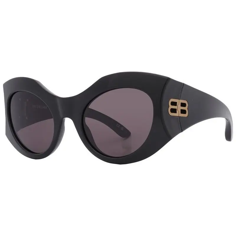 Ladies Black Irregular Sunglasses Grey Lens - BB0256S-001-56 by Balenciaga