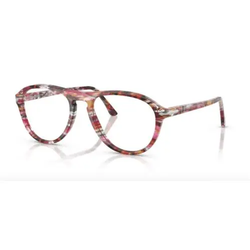 Persol 0PO 3371V Lynn 1220 Cyclamen/khaki Soft Square 55mm Men`s Eyeglasses - Frame: Cyclamen/khaki, Lens: Clear