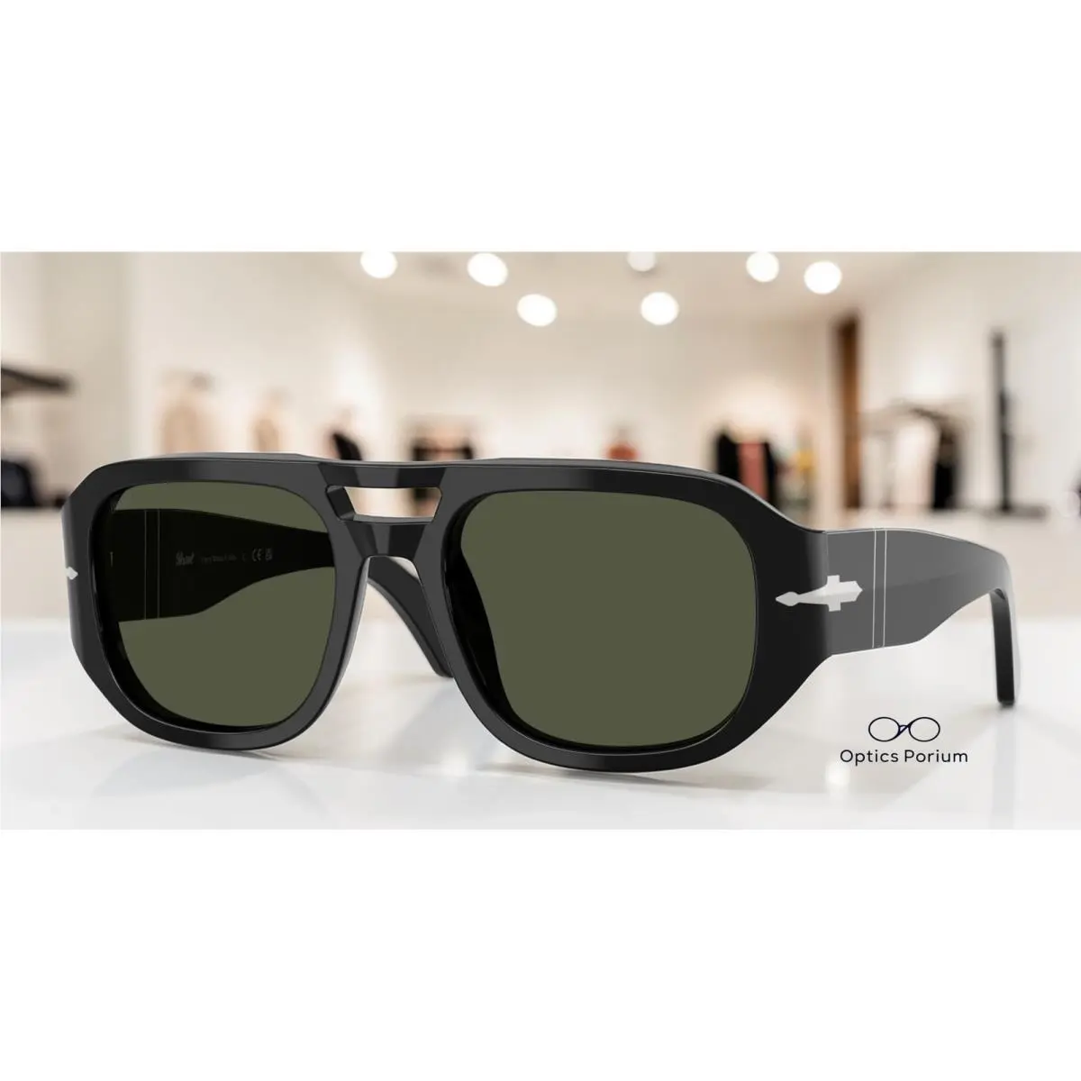 PO3373S 95 31 Vincent Black Green 53 mm Unisex Sunglasses by Persol