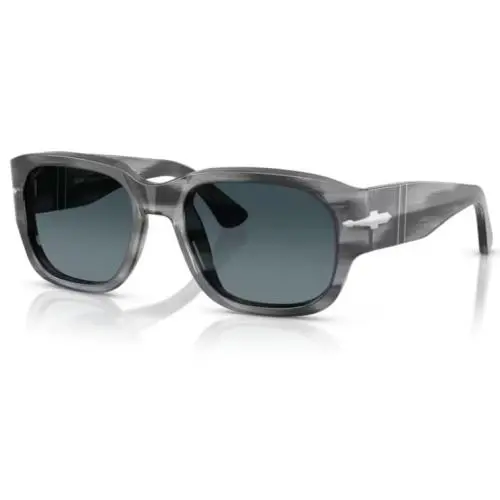 0PO3380S 1192S3 Grey/light and Dark Blue Squared 55 mm Men`s Sunglasses by Persol