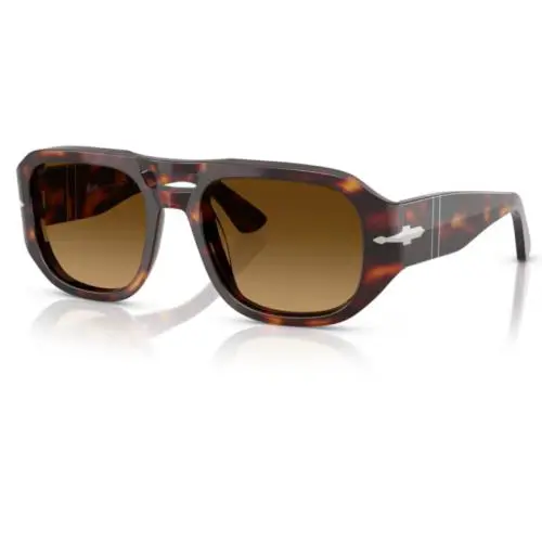 Persol 0PO3373S Vincent 24/85 Havana/light Dark Gradient Brown Men`s Sunglasses - Frame: Havana, Lens: Light Dark Gradient Brown