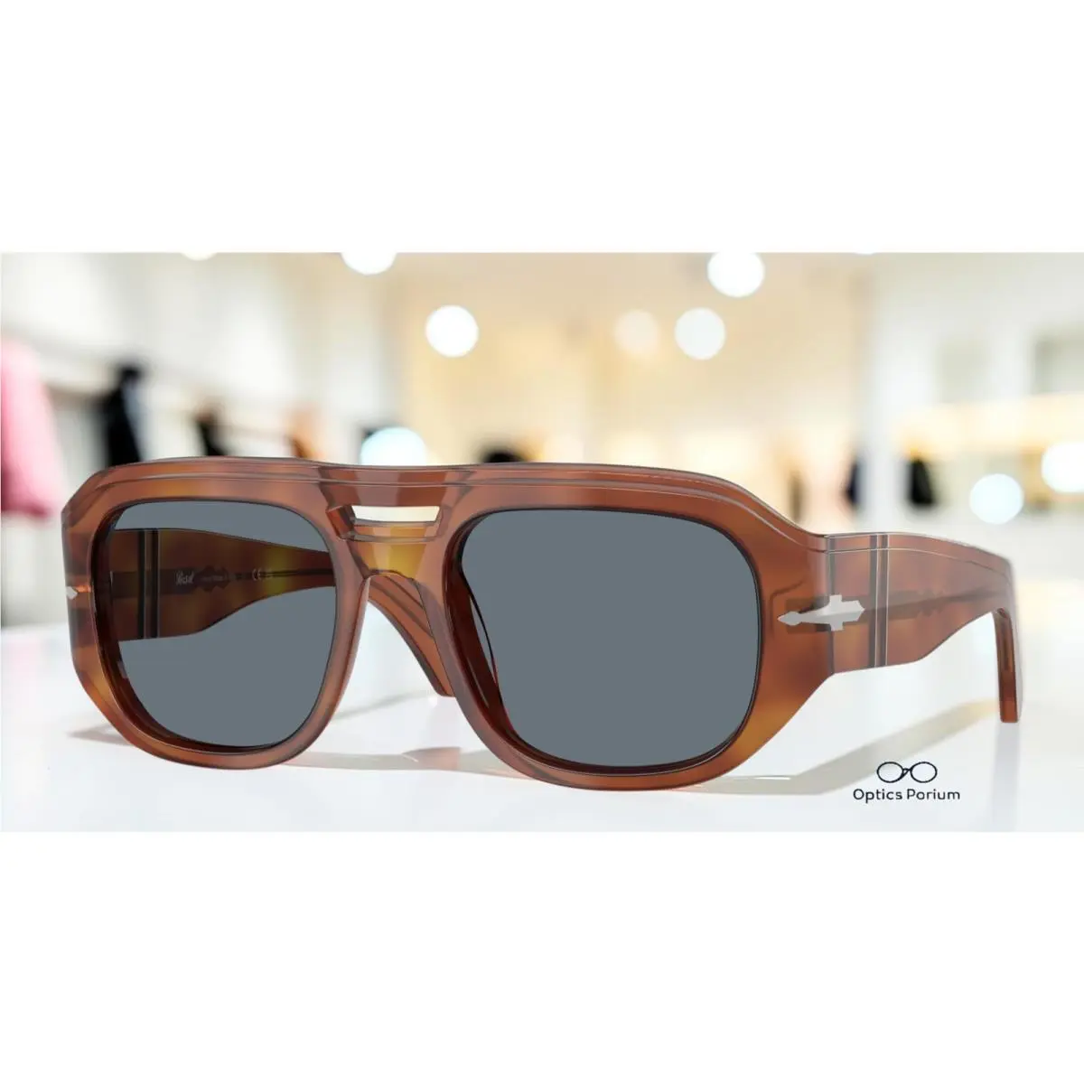 Persol PO3373S 96 56 Vincent Terra Di Siena Light Blue 53 mm Unisex Sunglasses - Frame: Terra Di Siena, Lens: Light Blue