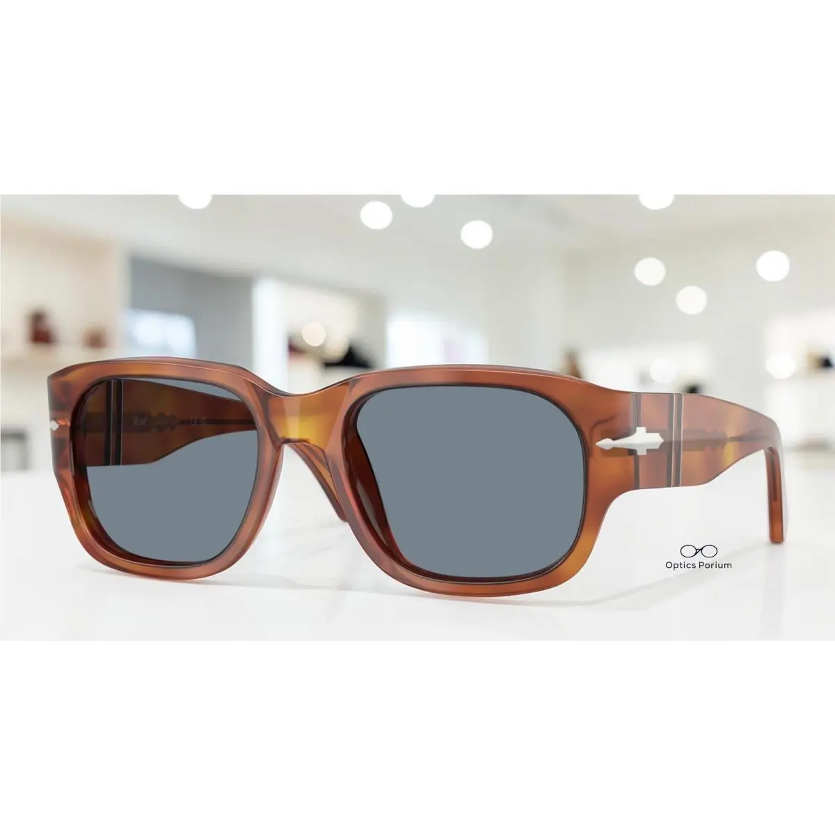 PO3380S 96 56 Terra Di Siena Light Blue 55 mm Unisex Sunglasses by Persol