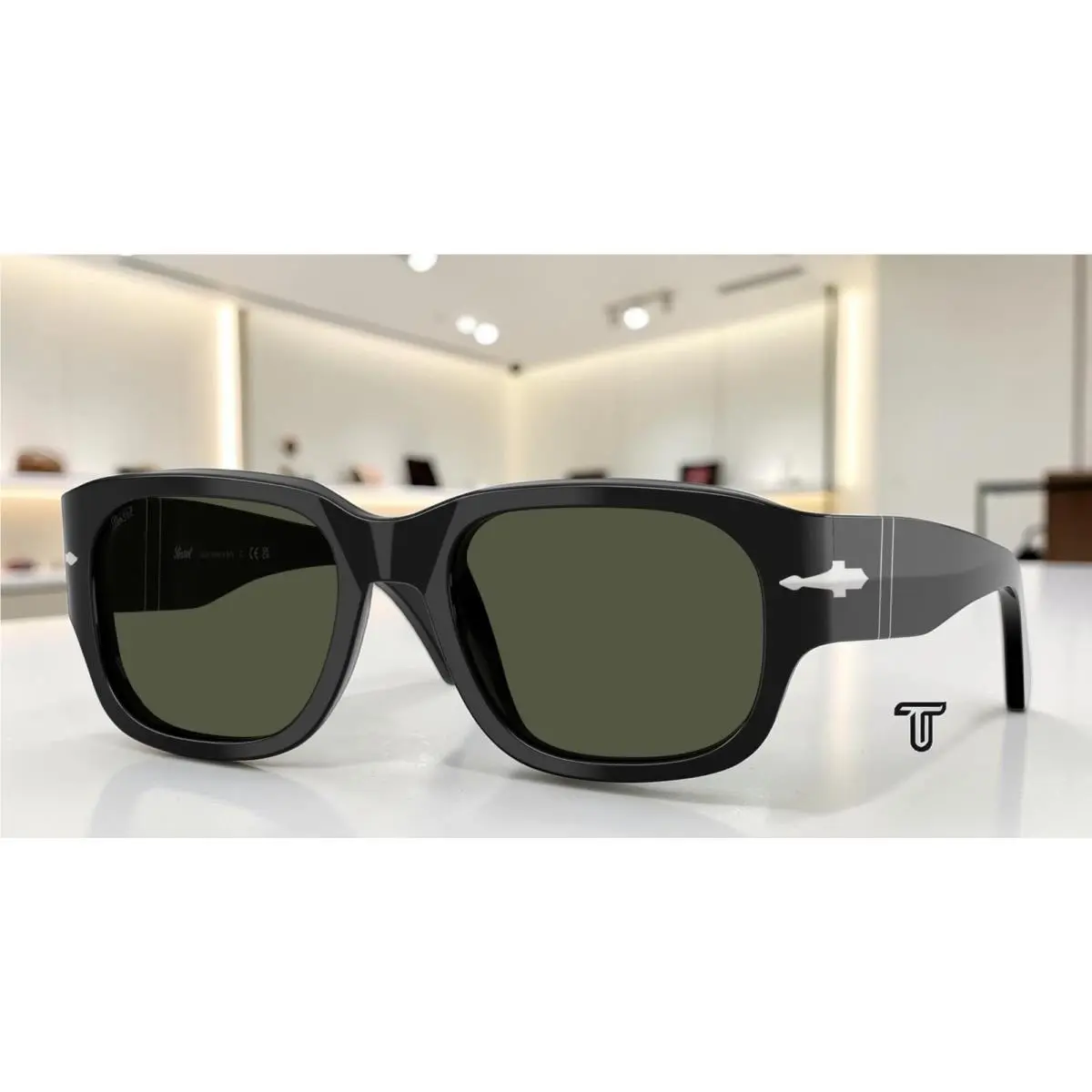 PO3380S 95 31 Black Green 55 mm Unisex Sunglasses by Persol