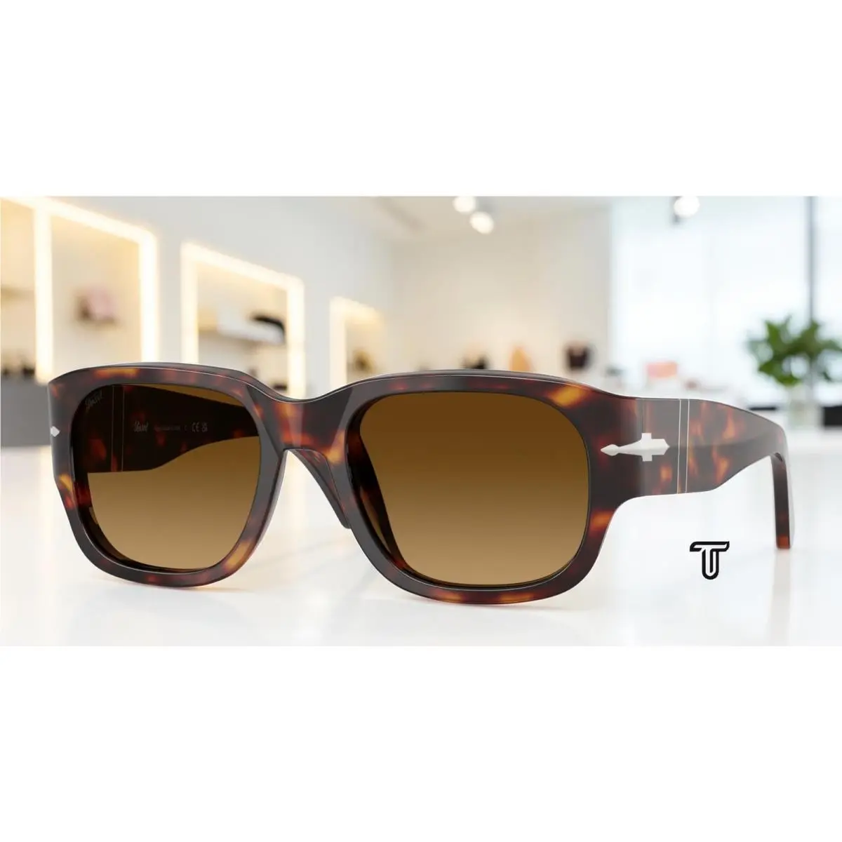 PO3380S 24 85 Havana Light Brown Gradient Brow 55 mm Unisex Sunglasses by Persol