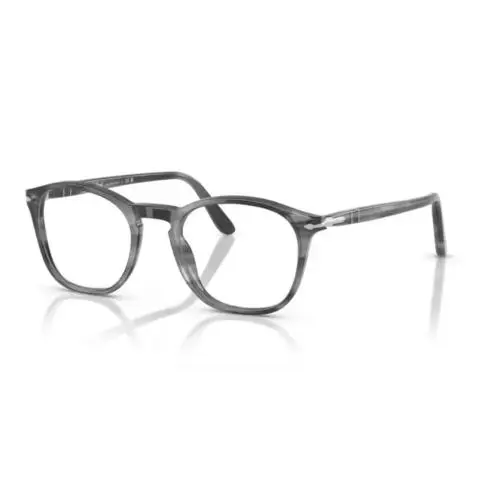 0PO 3007V 1192 Striped Grey Soft Square 52 mm Men`s Eyeglasses by Persol
