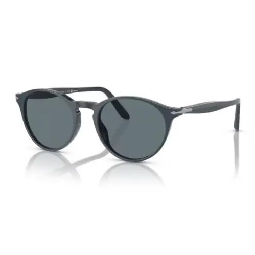 Persol 0PO3092SM 90693R Dusty Blue/ Dark Blue Polarized Round Men`s Sunglasses