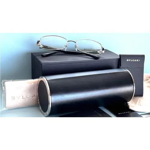Bvlgari Italy 2166-B 102 Rectangular Silver Black Eyeglasses 2