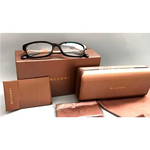 Bvlgari Italy 4180-B-F 501 Rectangular Black Gold Eyeglasses 11