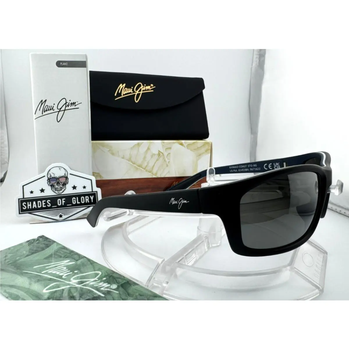 Maui Jim Kanaio Coast MJ 766-02MD Matte Black Neutral Grey Polarized Sunglasses