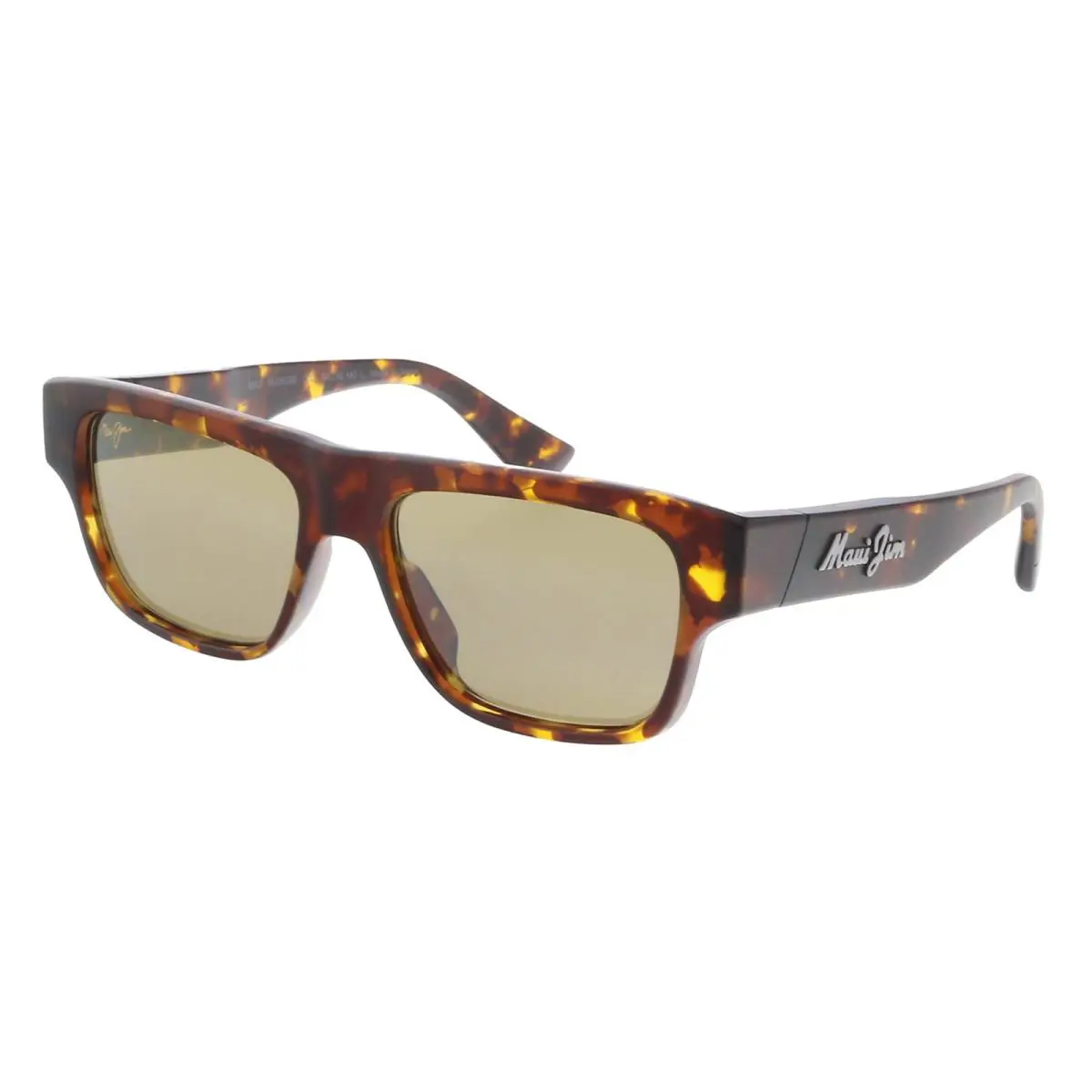 Maui Jim MJ0638S002 Rectangle Polarized Sunglasses Havana Acetate Frame
