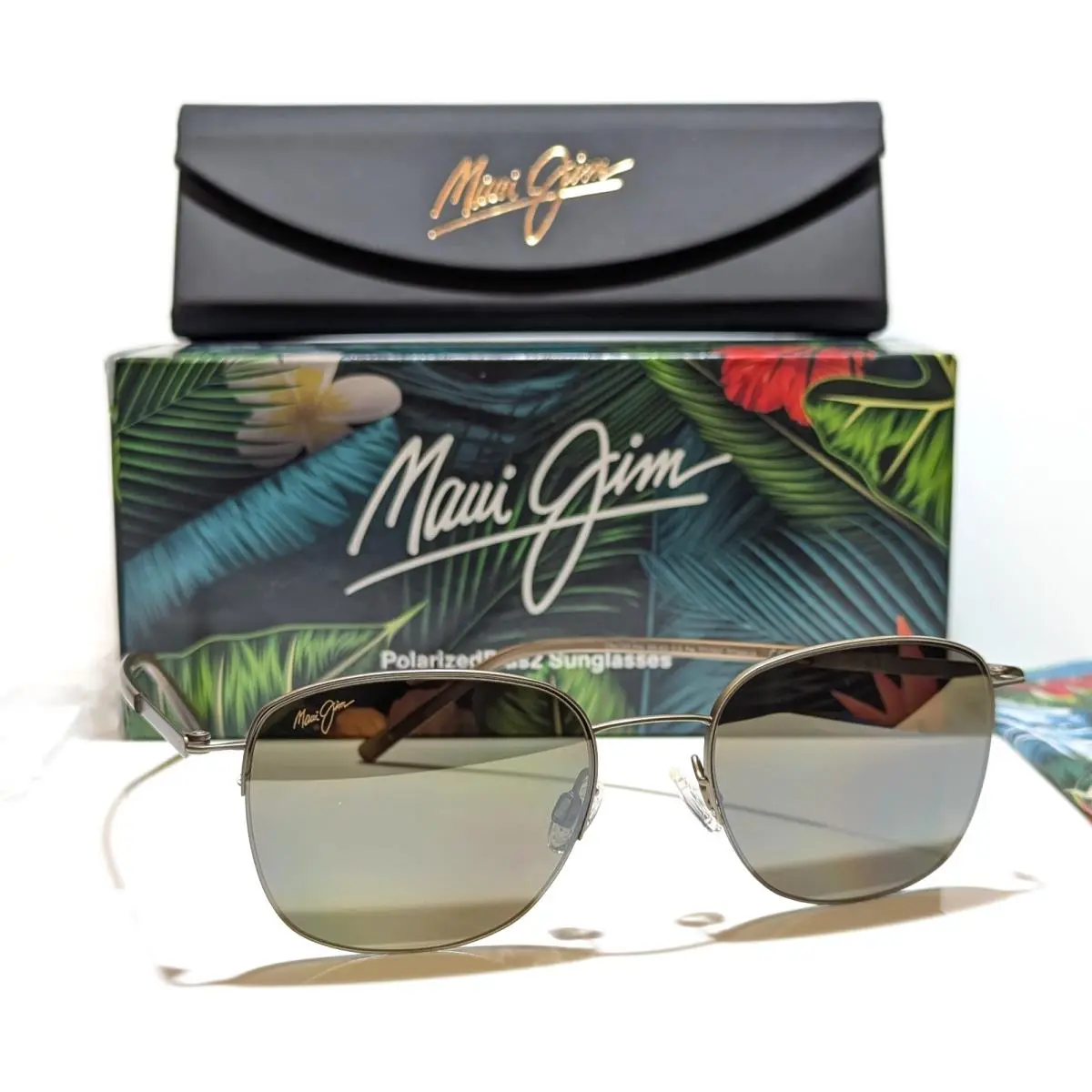 Crater Rim Matte Gold Polarized Hcl Bronze Lens Sunglasses H824-16M by Maui Jim
