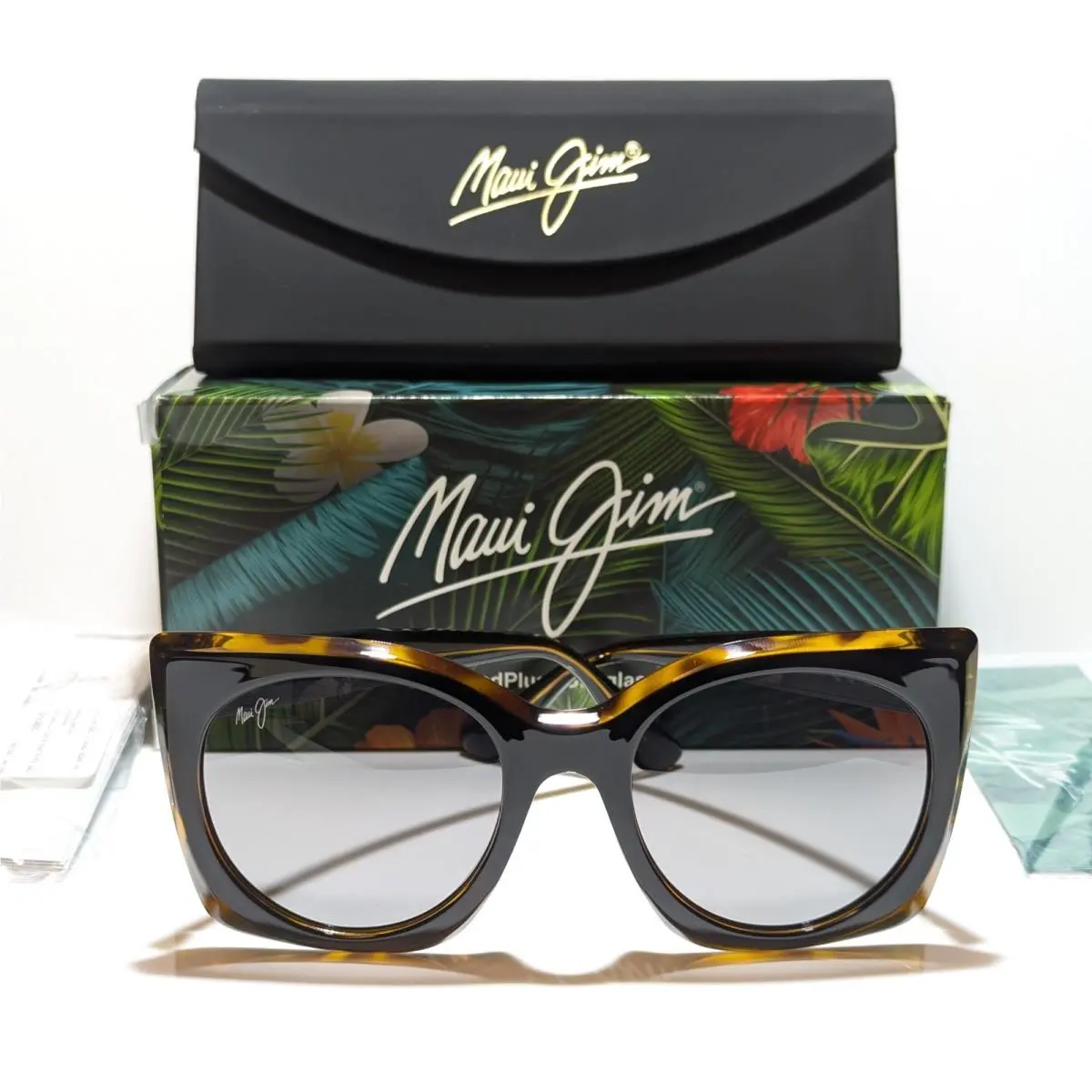 Maui Jim Pakalana Black Tortoise Int Polarized Grey Lens Sunglasses GS855-02